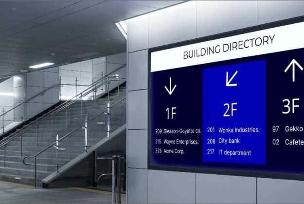 Directional signage by Brand Waves, a trusted signage company in Dubai, providing clear and concise wayfinding solutions